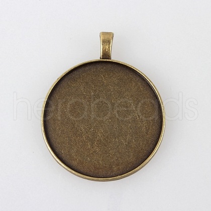 Vintage Tibetan Style Alloy Pendant Cabochon Settings X-TIBEP-M018-148AB-NF-1