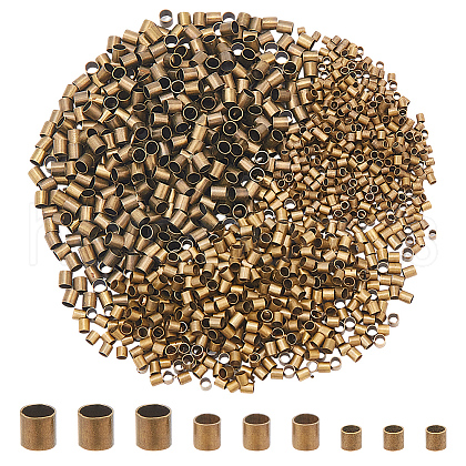 1500Pcs 3 Colors Brass Crimp Beads KK-LP0001-31AB-1