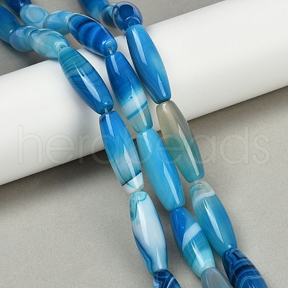 Natural Striped Agate/Banded Agate Beads Strands G-S280-10A-1