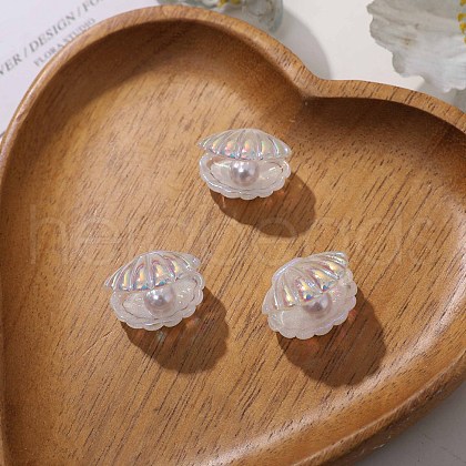 UV Plating Ocaen Theme Transparent Resin Cabochons CRES-D306-01B-1
