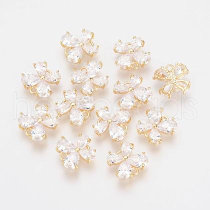 Brass Cubic Zirconia Links KK-R015-106G-1