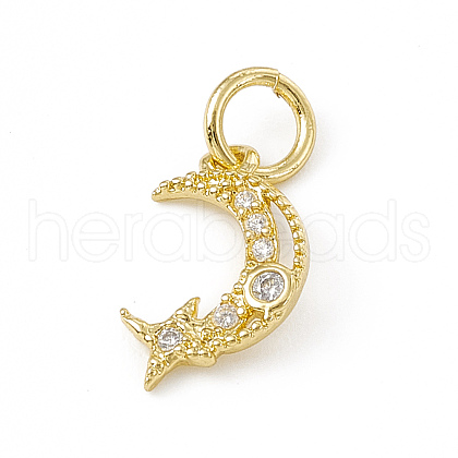 Brass Micro Pave Cubic Zirconia Charms ZIRC-F132-39G-1