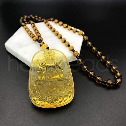 Glass Pendant Necklaces FS-WGCA90F-06-1