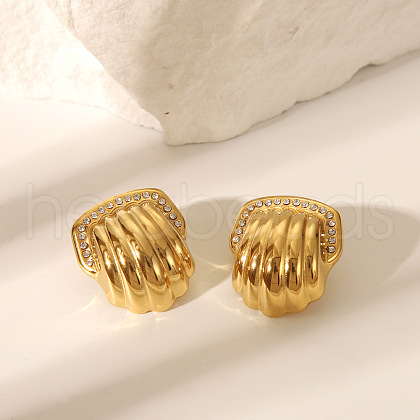 Shell Shape Stainless Steel Stud Earrings ET6182-1-1
