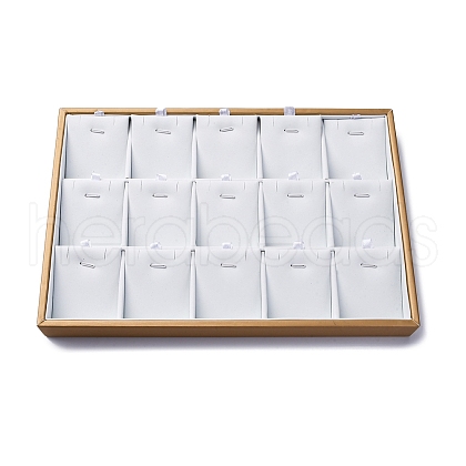 3-Row 15 Grids Imitation Leather Jewelry Pendant Trays CON-G023-13-1