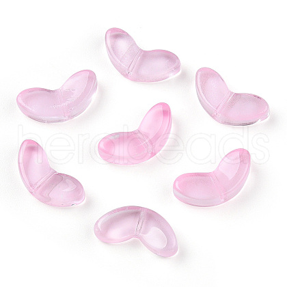Spray Painted Transparent Glass Beads GLAA-T022-27D-1