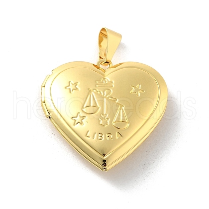 Brass Locket Pendants KK-C092-25G-04-1