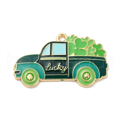Saint Patrick's Day Alloy Enamel Pendants FIND-M060-24E-G-1
