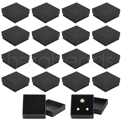 Square Kraft Paper Necklace Earring Storage Gift Boxes CON-WH0095-88A-1