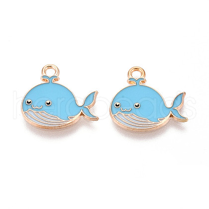 Marine Animals Alloy Enamel Pendants ENAM-T022-34B-1