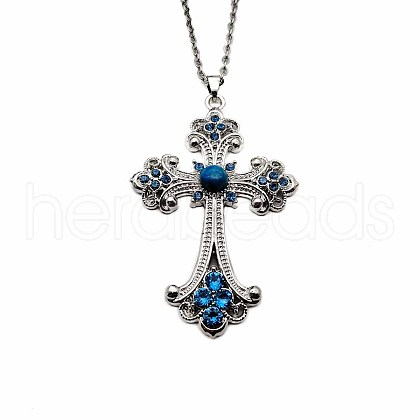 Vintage sparkling diamond cross large DIY accessory accessories AW3473-3-1