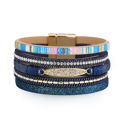 Bohemia Style Imitation Leather Multi-strand Bracelets for Women WGFFF64-01-1