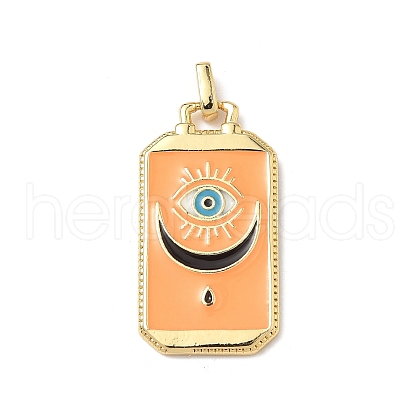 Tarot Cards Brass Enamel Pendants KK-Q068-56G-01-1