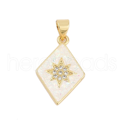 Brass Micro Pave Cubic Zirconia Pendants KK-I723-43G-1