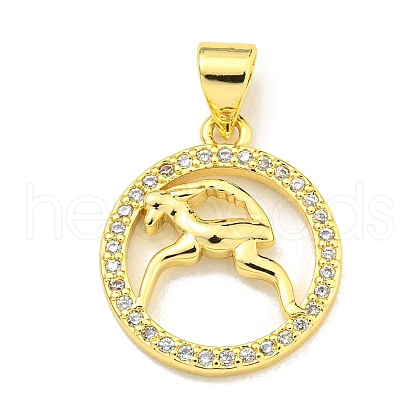 Brass Micro Pave Cubic Zirconia Pendants KK-K354-03G-01-1