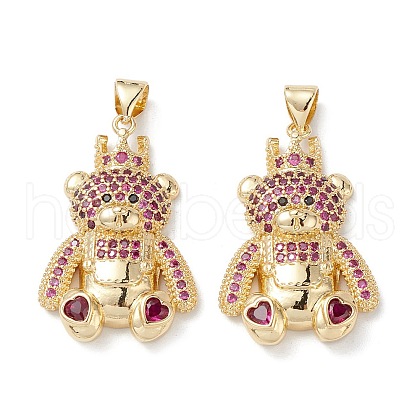 Brass Micro Pave Cubic Zirconia Pendants KK-M240-17B-1