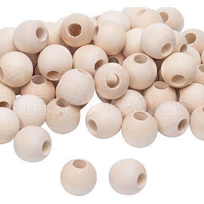 Unfinished Wood Beads WOOD-PH0008-30B-1