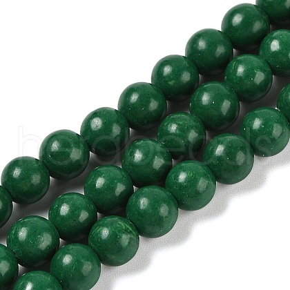 Natural Mashan Jade Round Beads Strands G-D263-8mm-XS35-1