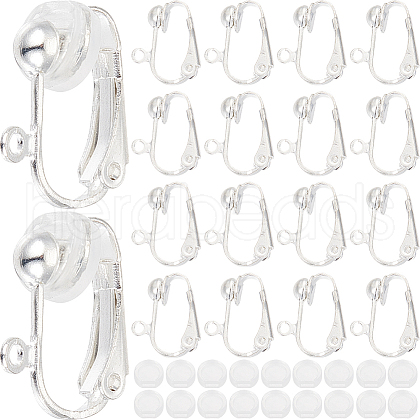 SOFPLATE 36Pcs Brass Clip-on Earring Findings KK-SP0001-08S-1