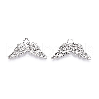 Brass Micro Pave Cubic Zirconia Cross Pendants ZIRC-T016-02P-1