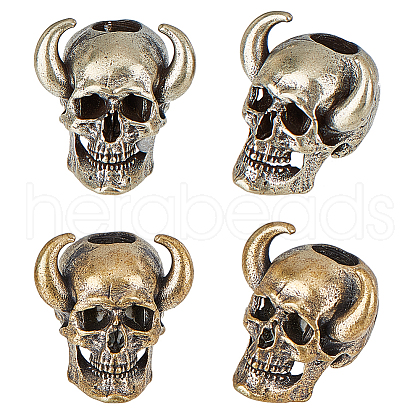 Olycraft 4Pcs 2 Colors Brass European Beads KK-OC0001-52-1