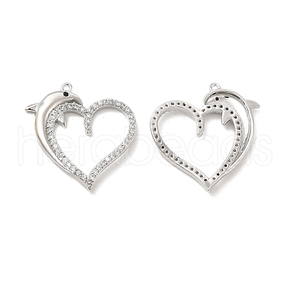 Brass Micro Pave Cubic Zirconia Pendants KK-E068-VB187-1