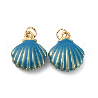 Brass Enamel Pendants KK-S525-09G-B-1
