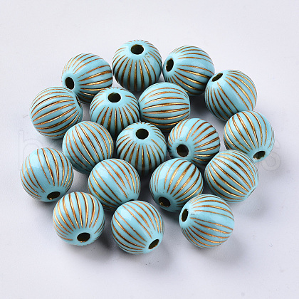 Plating Acrylic Beads X-OACR-S029-101-1