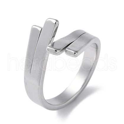 Non-Tarnish 304 Stainless Steel Cuff Ring RJEW-Q785-01P-1