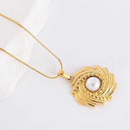 Vintage French Stainless Steel Vortex Pendant Necklaces XC2390-1