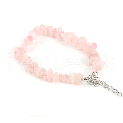 Natural Rose Quartz Bead Bracelets PW-WG11851-04-1
