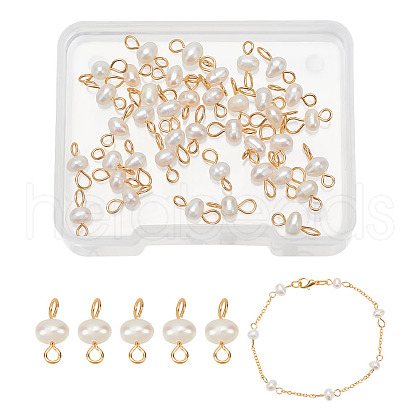 40Pcs Natural Cultured Freshwater Pearl Connector Charms FIND-AB00053-1
