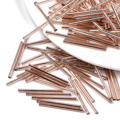 Electroplate Glass Bugle Beads X-SEED-S043-02A-03-1