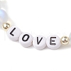 Synthetic Moonstone with Acrylic Braided Bead Bracelets BJEW-JB10520-4