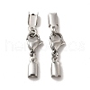 Tarnish Resistant 304 Stainless Steel Lobster Claw Clasps with Cord Ends STAS-H179-02P-1