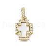 Brass Micro Pave Clear Cubic Zirconia Cross Pendants KK-V010-31G-1