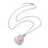 3 Pcs 201 Stainless Steel Crystal Stone Cage Pendant Necklaces NJEW-JN04749-5