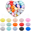 SUNNYCLUE 150Pcs 15 Colors Rondelle Silicone Focal Beads SIL-SC0002-26-1