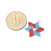 Handmade Glass Seed Beaded Star of David Pendants PALLOY-MZ00618-4