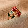 Zinc Alloy Enamel Open Cuff Rings for Women RJEW-U058-01G-1