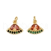 Brass Micro Pave Cubic Zirconia Charms KK-C093-29A-G-1