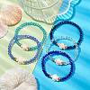 5Pcs 5 Colors Faceted Rondelle Glass Breaded Stretch Bracelets BJEW-JB10259-02-2