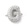 Brass Micro Pave Cubic Zirconia Letter Links KK-I717-04G-P-1