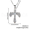 Retro Hip Hop Style Brass Full Rhinestone Heart Wing Sword Pendant Necklaces for Women IJ2885-2-1