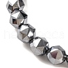 Faceted Star Cut Round Terahertz Stone Beaded Stretch Bracelets for Women Men BJEW-H590-04C-03-2