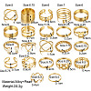 22Pcs Alloy with Plastic Pearl Finger Rings WGEFB3C-02-2