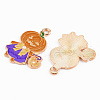 Light Gold Tone Alloy Enamel Pendants ENAM-T018-21-3