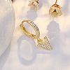 Brass Micro Pave Clear Cubic Zirconia Hoop Earrings WGE85EC-22-1