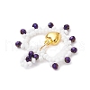 Glass Seed Beaded Heart Pendants PALLOY-MZ00588-01-4