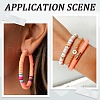 SUNNYCLUE 3 Strands Flat Round Handmade Polymer Clay Beads CLAY-SC0001-69B-5